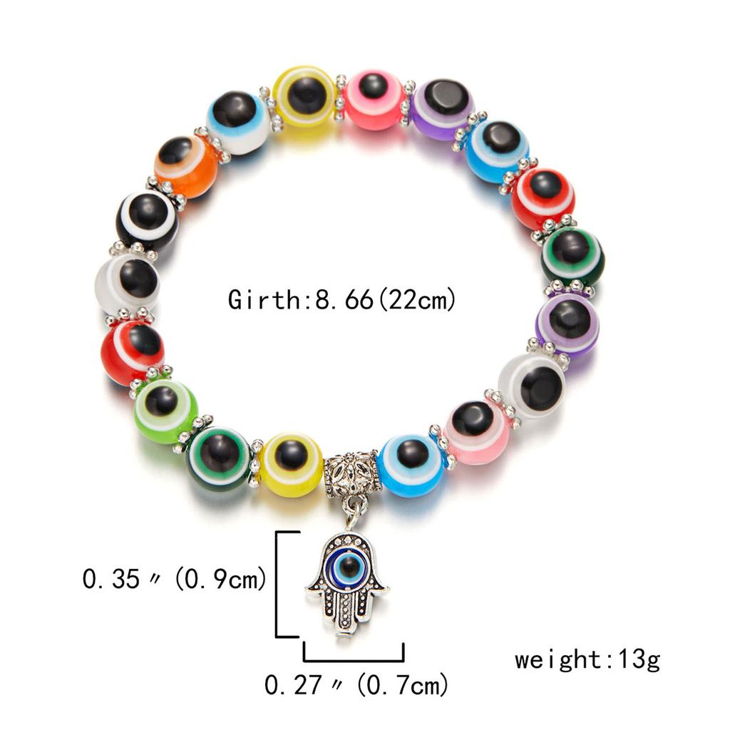 Vintage Classic Turkish Lucky Evil Eye Bracelet For Women Men Blue Evil Eye Palm Butterfly Owl Elaphant Pendant Bracelet Jewelry