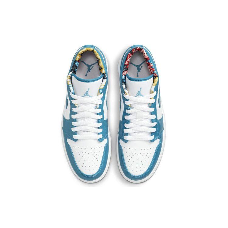 Air Jordan 1 Low Barcelona Męskie Sneakersy Białe Cyber-Tealowe DC6991-400