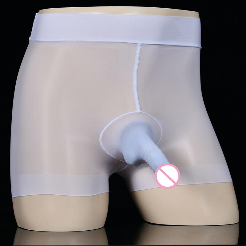 Physiological Sissy Lingerie Men Sexy Oil Glossy Boxer Short Gay Perspective Underpants Erotic Open Closed Penis Pouch Underwear