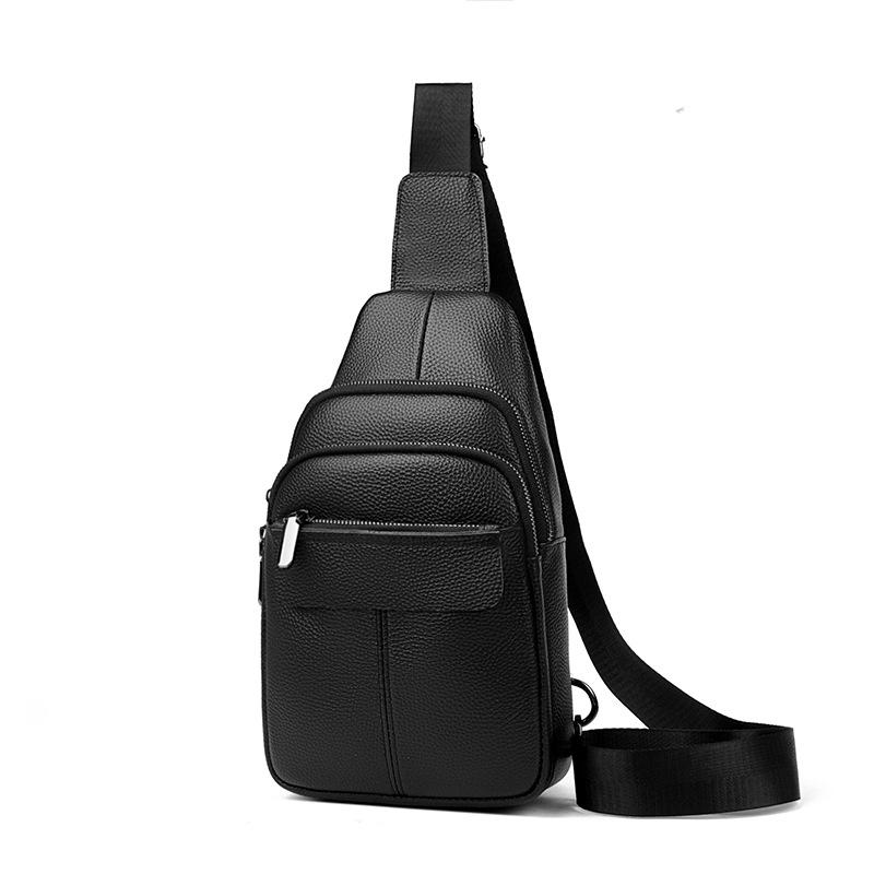 

Нагрудная сумка Повседневная одноплечевая сумка Кроссбоди Модная мужская сумка Кожаная сумка кроссбоди чёрный