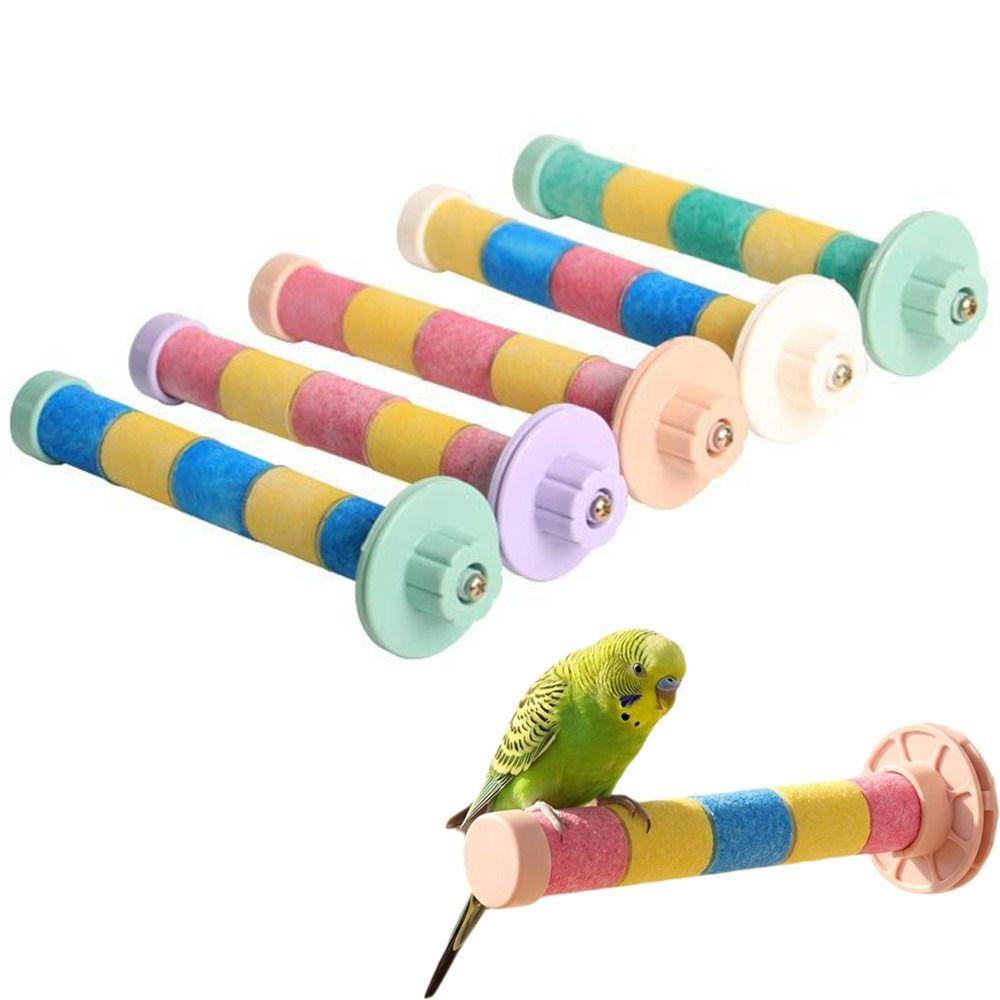 Wear-resistant Bird Teeth Chew Stick Frosted Perch Parrot Perching Station Bird Cage