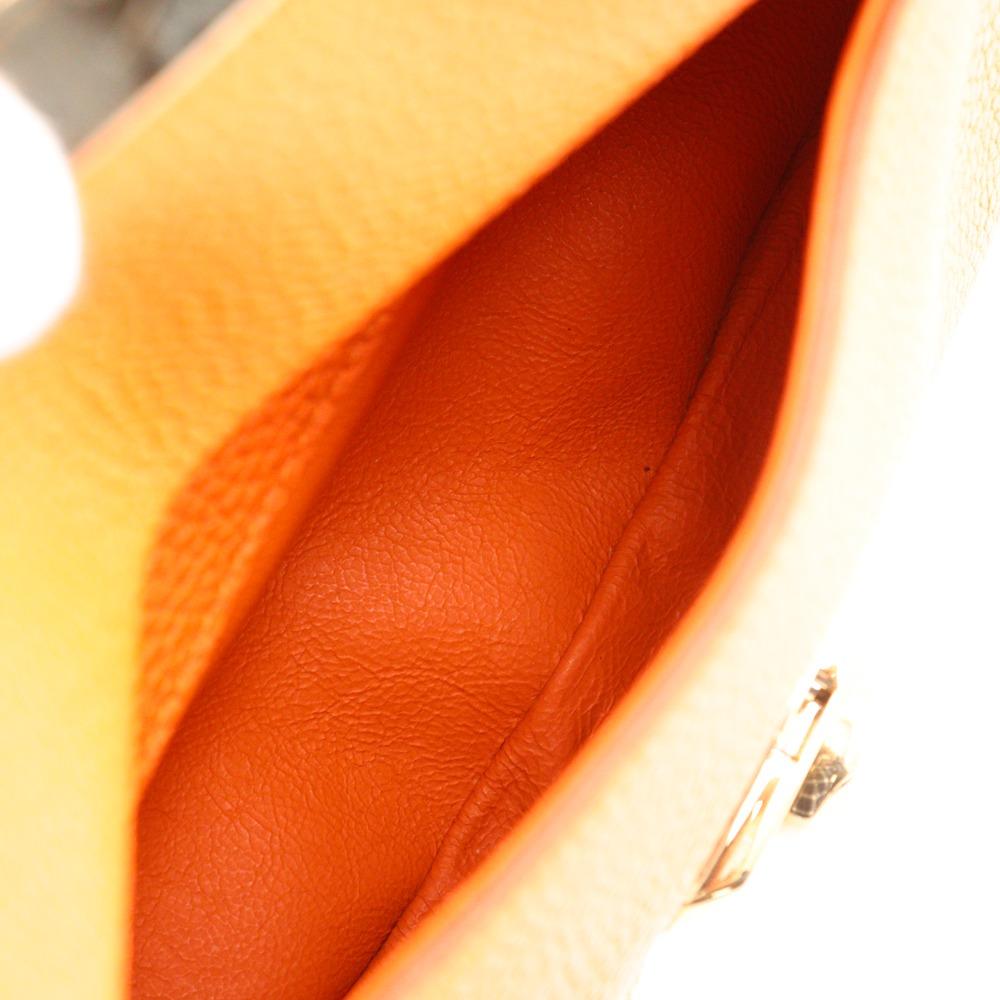 Salvatore Ferragamo Fiamma Handbag 2WAYShoulder Orange leather Women Used