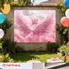 2D Aesthetic Pink Clouds Banner, Angel Wings & Crown Party Decor