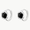 MERCURY [silver 925] Tiny Black Ball Hoop Earring