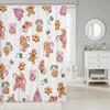 Cute Gingerbread House Christmas Shower Curtain, Waterproof Bathtub Decor for Merry Holiday Bathroom Styling with Festive Theme