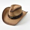 Panama Strohhut für Herren Damen Sommer Faltbar Winddicht Seil Strand Sonnenhüte Western Stil Reise Cowgirl Hut