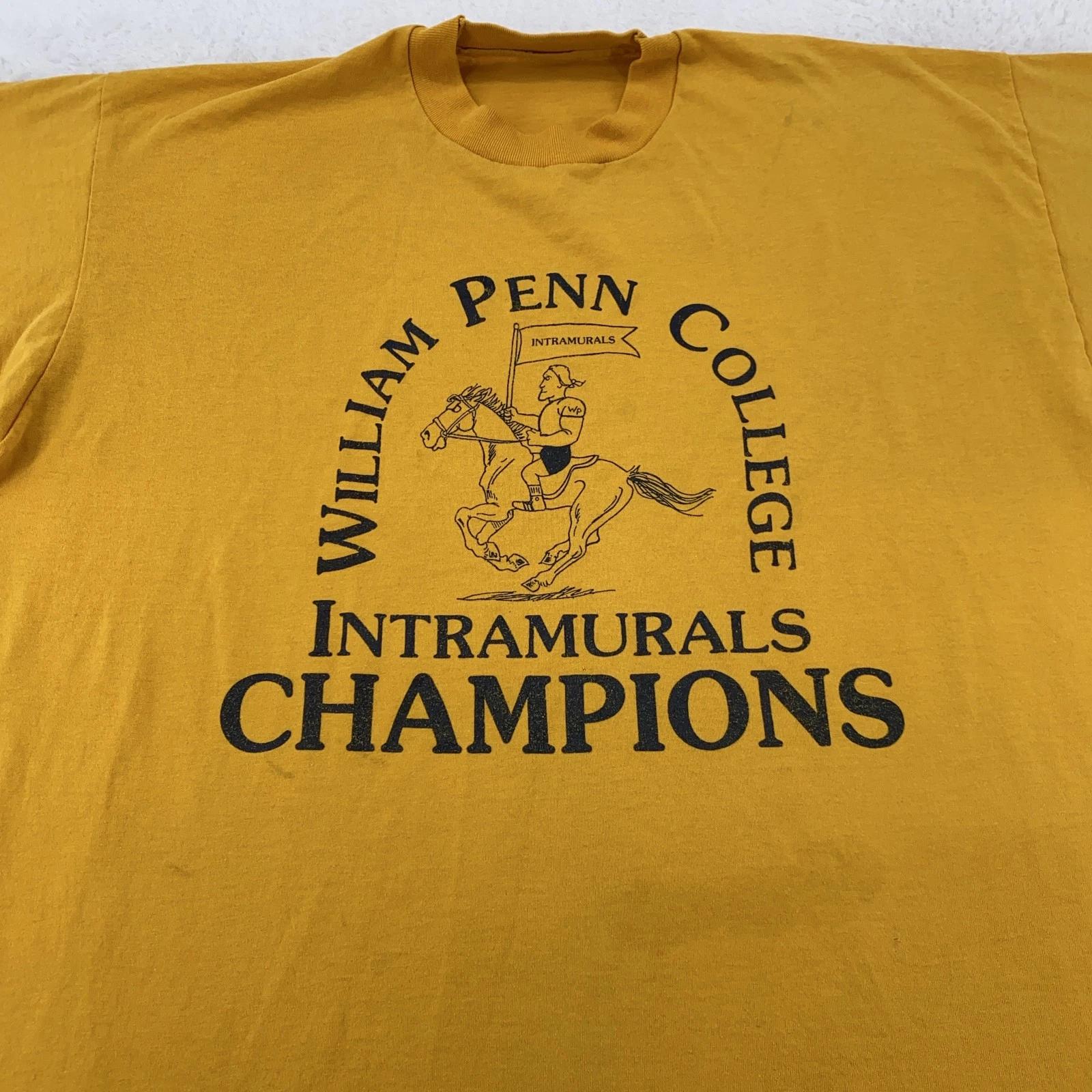 Vintage 80s William Penn College Intramurals T-Shirt Mens L/XL University Iowa S