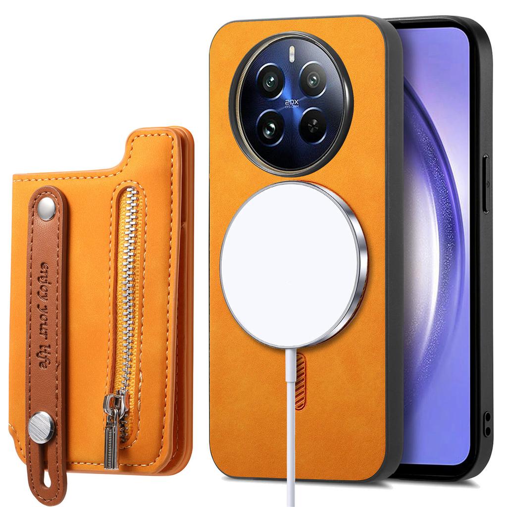 2 in 1 Detachable Magnetic Cards Solt Zipper Wallet Leather Wristband Case For OPPO Reno 13 Pro 5G 12 11F 11 A58 A78 Bag Cover