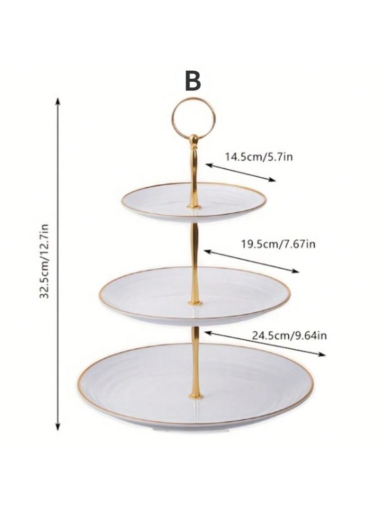 3 Layer Cake Stand Fruit Plate Tray Display Birthday Party Dessert Wedding Three Layer Cake Count Heart Rack Dessert Plate