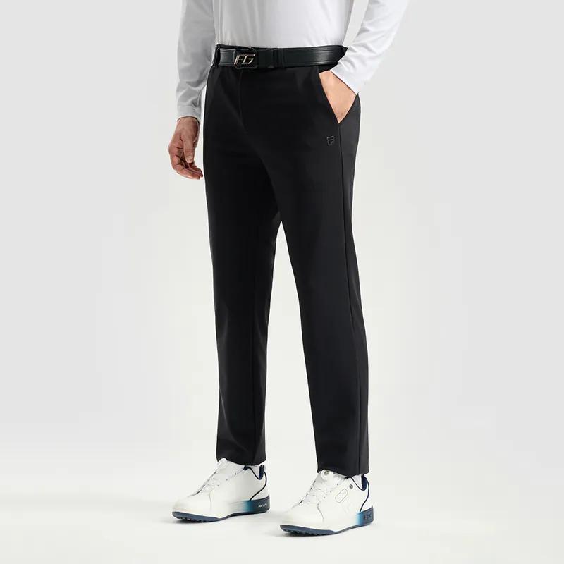 Fila Golf Classic Versatile High Elastic Soft Comfortable Straight Leg Knitted Sports Pants Men Bottoms A11M545601FBK