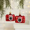 2PCS Red&white Christmas Hanging Decoration Plastic Santa Clause Christmas Tree Ornament Festival Party Supplies Xmas Baubles