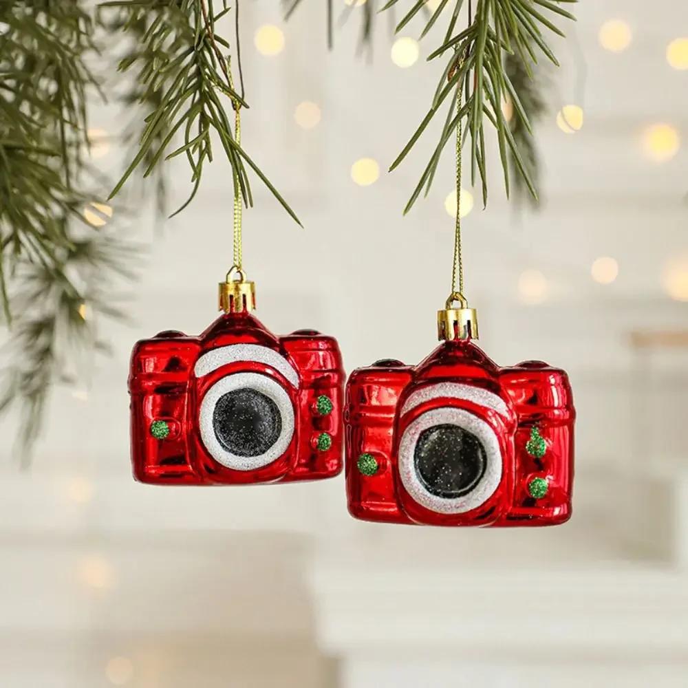 2PCS Red&white Christmas Hanging Decoration Plastic Santa Clause Christmas Tree Ornament Festival Party Supplies Xmas Baubles