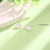 Real 925 Silver Long Cute Lotus Tassels Drop Earrings for Women Plant Fine Jewelry Allergy Minimalist Accessories