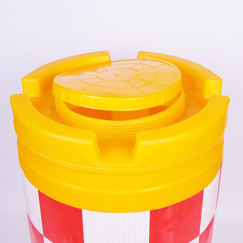 Reflective PE Traffic Barrier: Water-Fillable, Cylindrical, Large Capacity, Anti-Collision Barrel.