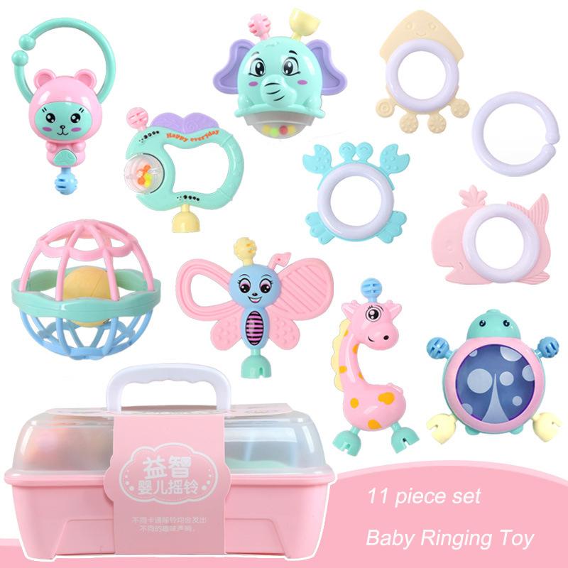Baby's Newborn Hand Chew Toy Bed Bell 11-piece Rattle Set Rattles Teether Toys Rattle Baby