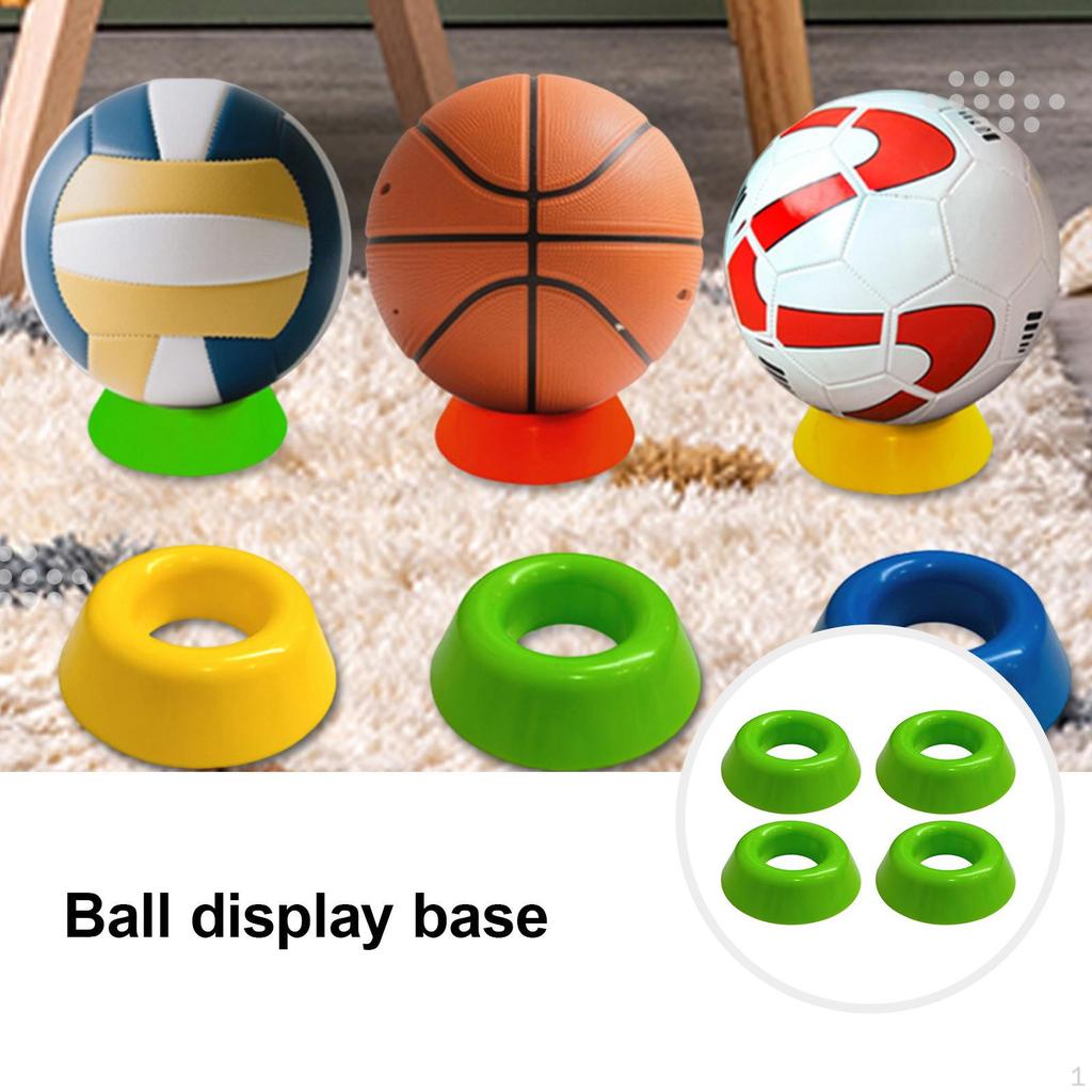 4 Pack of Ball Holders for Volleyball And Football Display Options