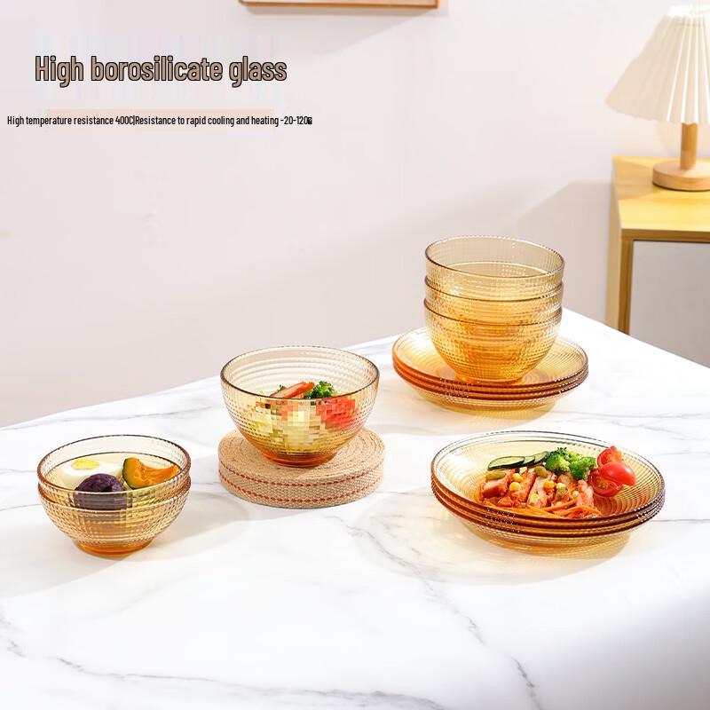 

Gaotaibai 8-inch Beaded Glass Plate Set
