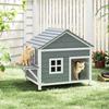 Wooden Cat House 2 Story Cat Cave With Waterproof Flip Up Roof Side Platform 101x72 5x81cm Gray