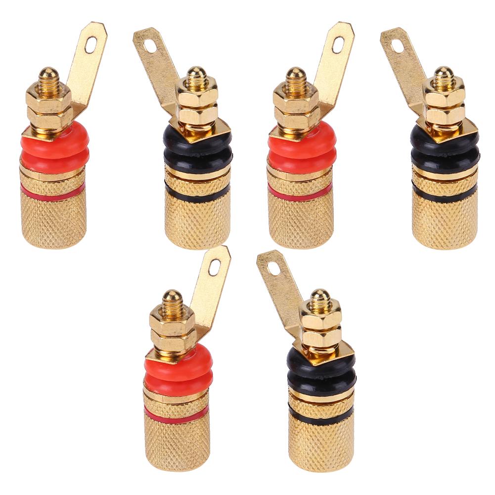 10-2pcs 42mm Gold Plated Speaker Terminal Binding Post Amplifier Plug Socket Connector Suitable For 4mm Banana Plugs Connector