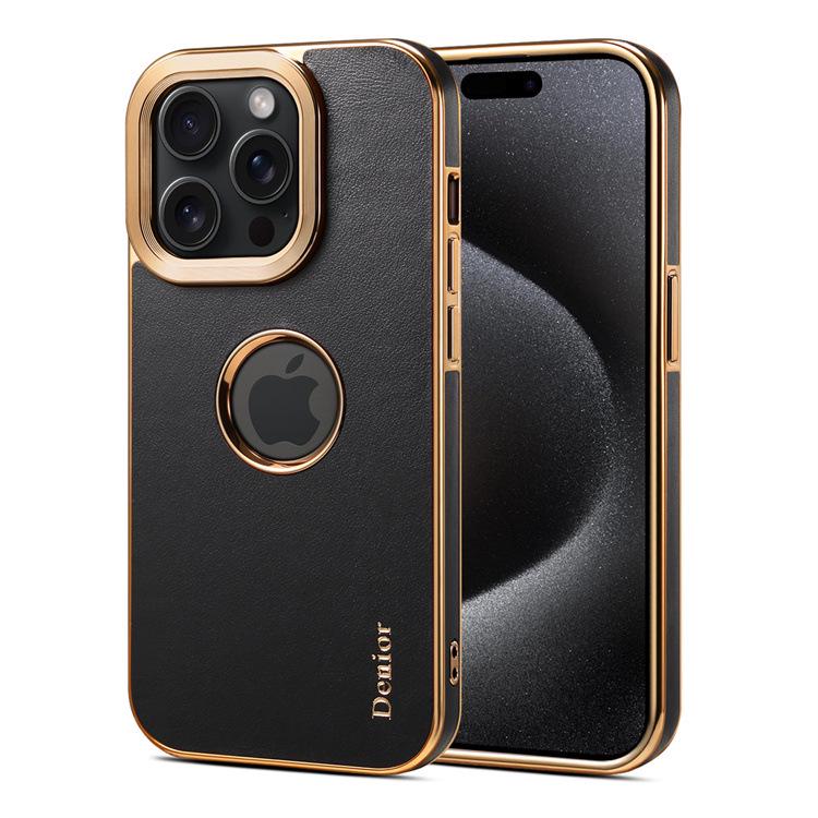 

Защитный чехол ручной работы из натуральной кожи для iPhone 15 Pro Max, 14 Pro, 13 PM iPhone 15 Pro Max чёрный