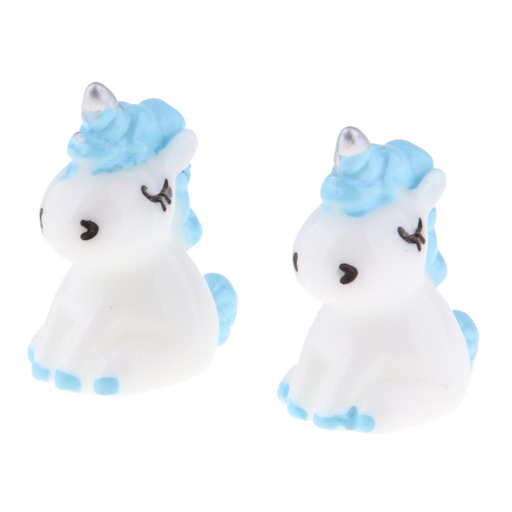 Miniature Unicorn Figure Model Hand-painted Resin Fairy Garden Miniature Ornament Kit for Decorative Garden Accessories