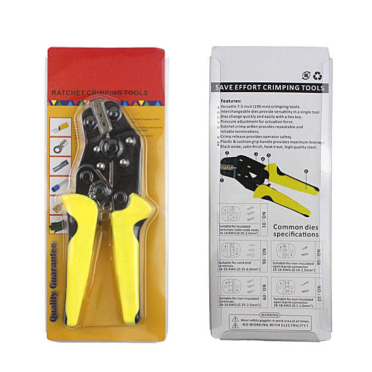 Durable Ratchet Crimping Pliers 0.14-1.5mm² - Multi-functional Terminal Tool, Insulated & Labor-Saving