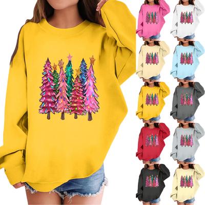 Children's Fashionable Casual Long-sleeved Loose Christmas Print Pullover Sweatshirt
