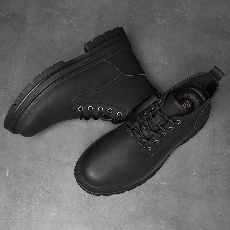 Fashion New Arrival Men's Motorcycle Boots Handsome Male Biker Boot Non-Slip Thick Sole High Top Shoes Comfy Casual Leather Short Botas