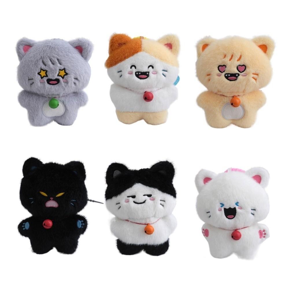 Bell Cat Doll Pendant Stuffed Cat Plush Pendant Cute Cat Plush Toy Keychain  Home Decor
