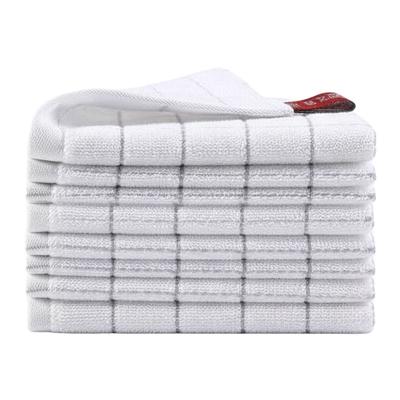 Set of Five Checkered Cotton Kitchen Dish Cloths Soft Absorbent Cleaning Rags for Drying Dishes and Cleaning Kitchen Surfaces