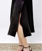 Dopeun Silky Flow Adjustable Strap Slip Long Dress [Black]