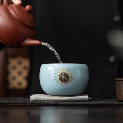 Schmalzfrost Drehen Glück Meistertasse Ru Ofen Teetrinkbecher Krakelee Glasur Große Größe Persönliches Kung Fu Teeset Keramik Geschenk