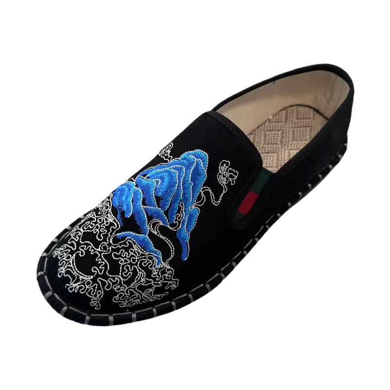 New Spring and Autumn Cloth Shoes Guochao Embroidered Canvas Shoes Fashion Versatile Non-slip Soft Sole Comfortable Single Shoes