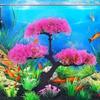 Plastic Aquarium Artificial Plants Lifelike Funny Cherry Blossom Tree Plants Undersea Simulation Water Grass
