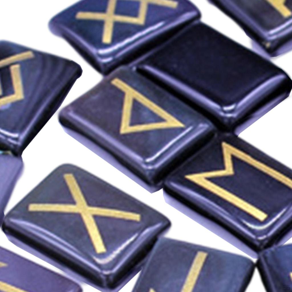 25Pcs Rune Chakras Runes s,Crystal Rectangle Shaped Pendant Decor