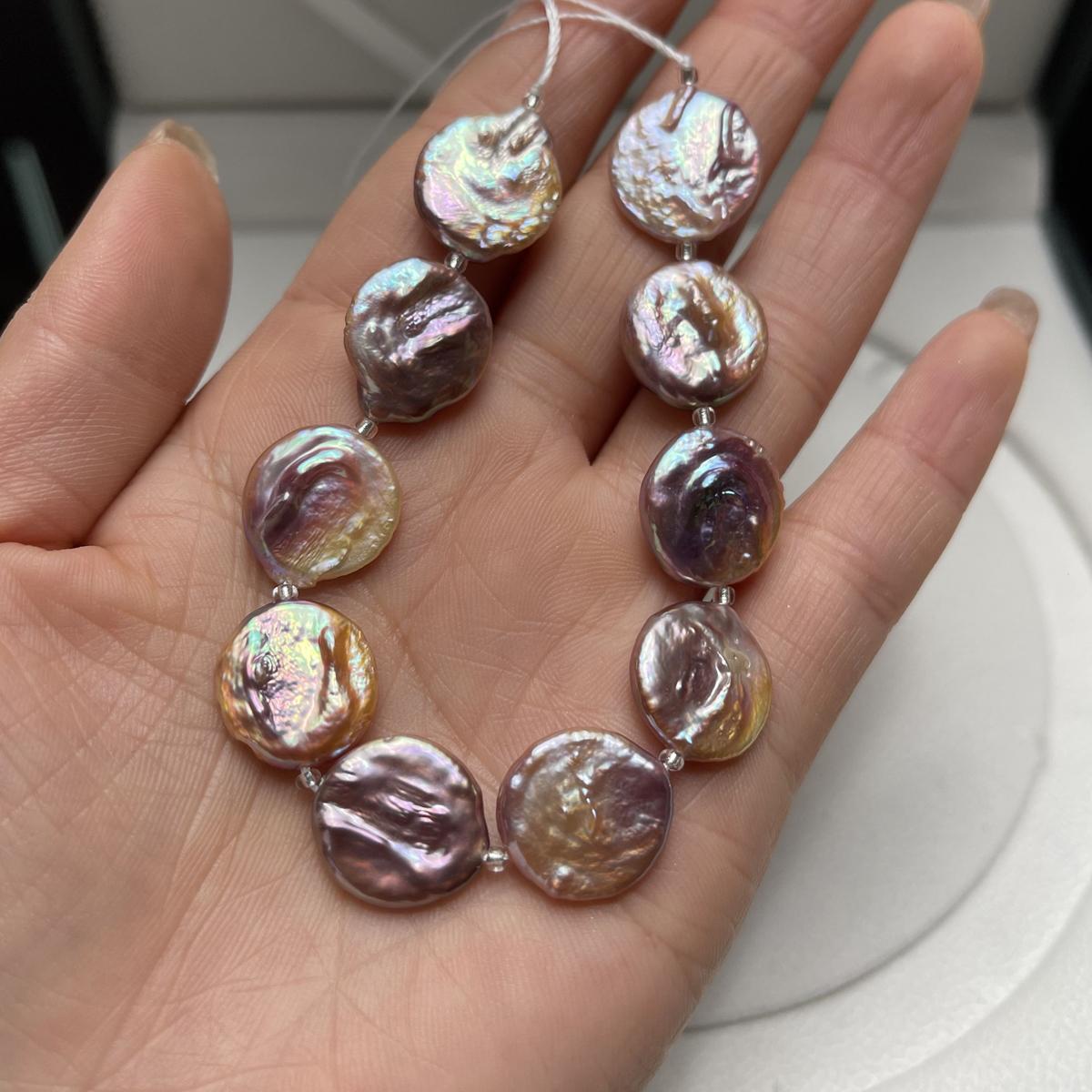 

Аксессуары для ювелирных изделий своими руками, круглый фиолетовый жемчуг 15-16 мм для изготовления ювелирных изделий своими руками, ожерелье, серьги, браслет, аксессуар, длина 18 см 15-16mm фиолетовый