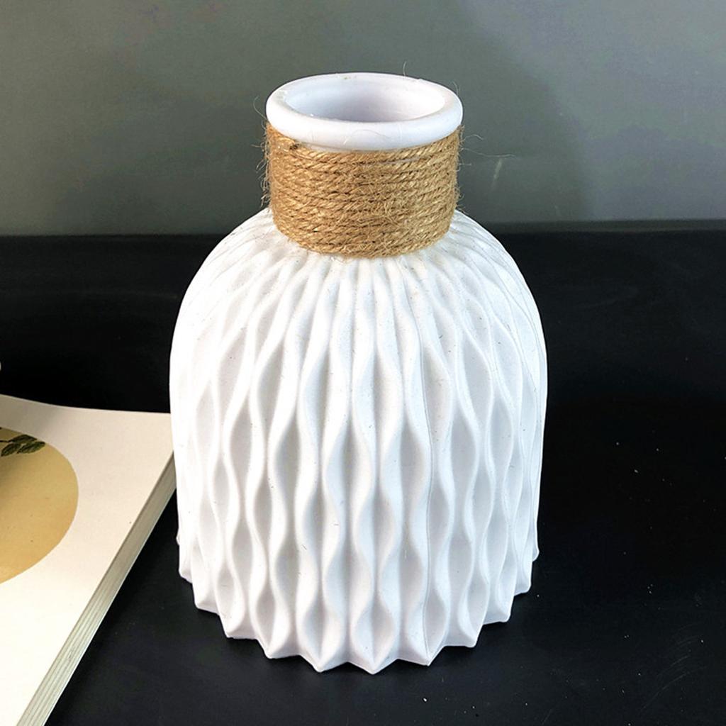 Plastic Flower Vase with Modern European Anticeramic Look for Flower Arrangement on Desk Bedroom Dining Table and Wedding