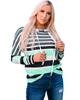 Azura Exchange Striped Drawstring Long Sleeve Hoodie