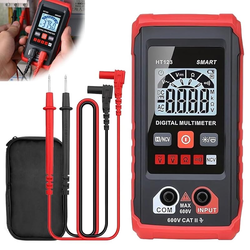 Digital Smart Multimeter, Automatic Digital Multimeter Tester, Electric Meter Tester Tool Smart Measurement, Non Contact Volt DC Amp Meter Tester