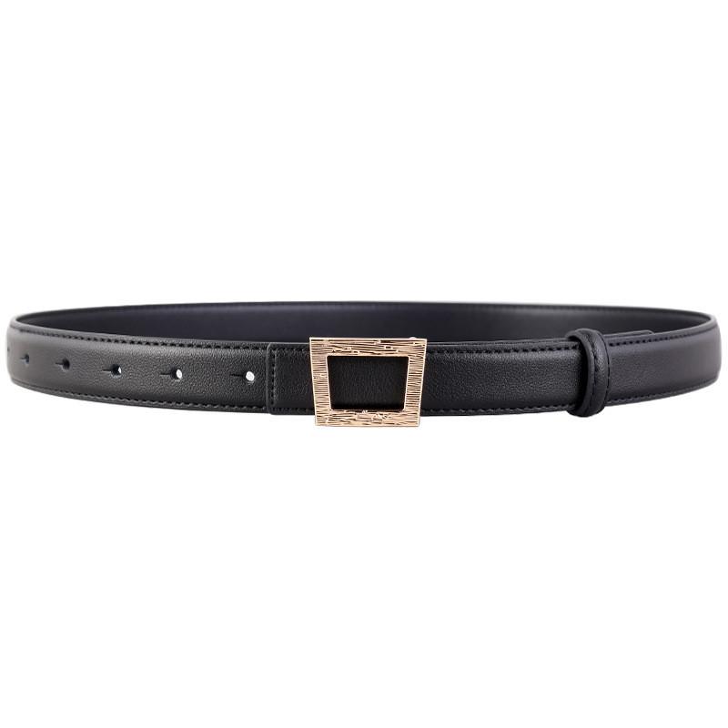Genuine Leather Cowhide Waist Belt With Alloy Buckle For Casual Office Style