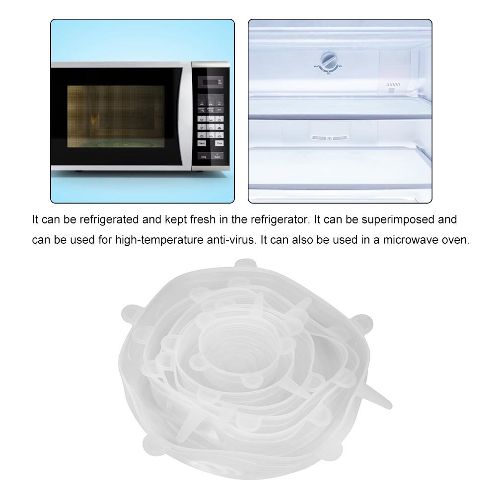 6 Pcs Set Universal Stretchable Wrap Food Keep Cover Kitchen Tools Food Silicone Seal Lid