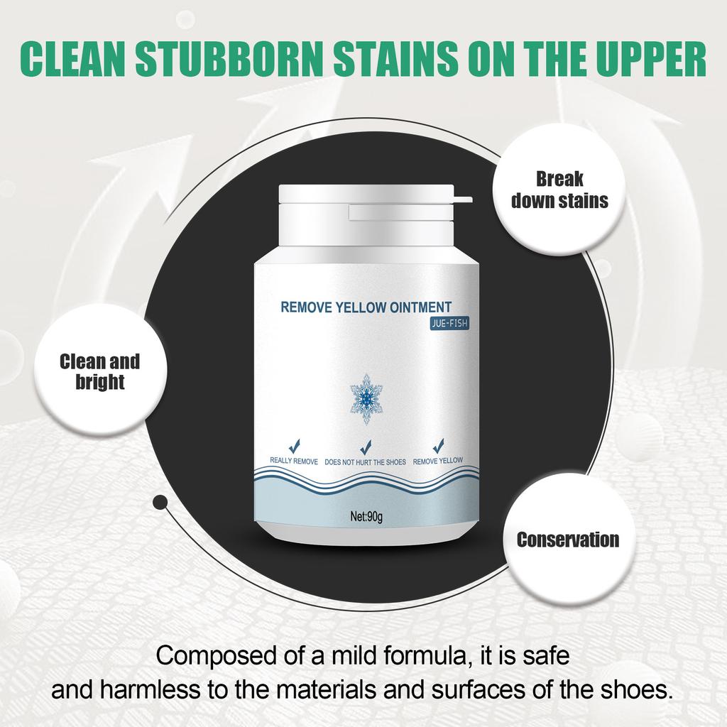 Descontaminación Zapatos Gel Amarillo Zapatos Blancos Pequeños Oxidación Limpia Manchas Gel Sin Agua Borde Amarillo.