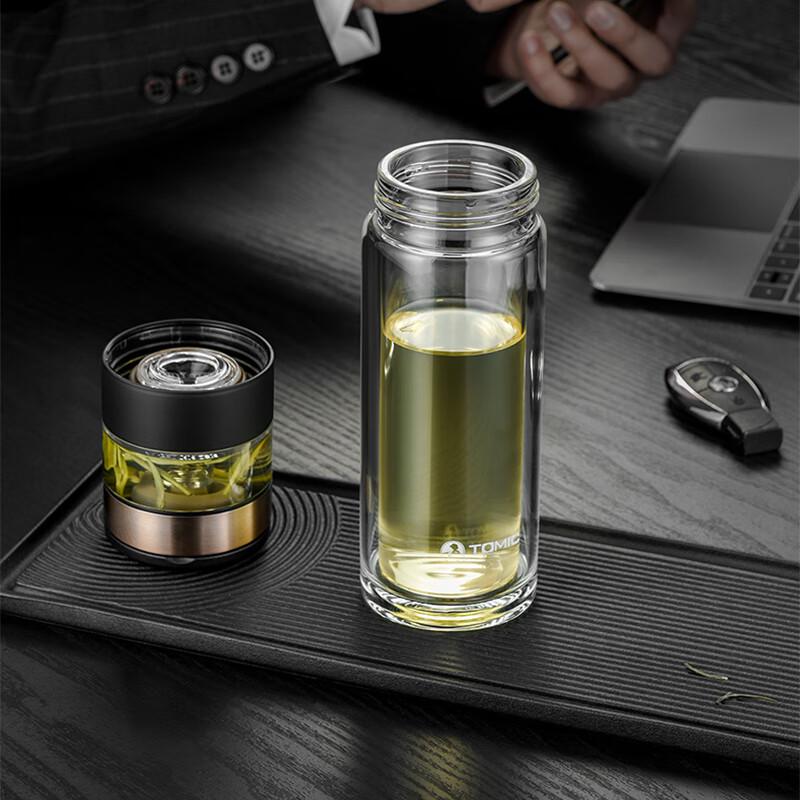 TOMIC TG80708 Double-Layer Tea Infuser Glass Bottle