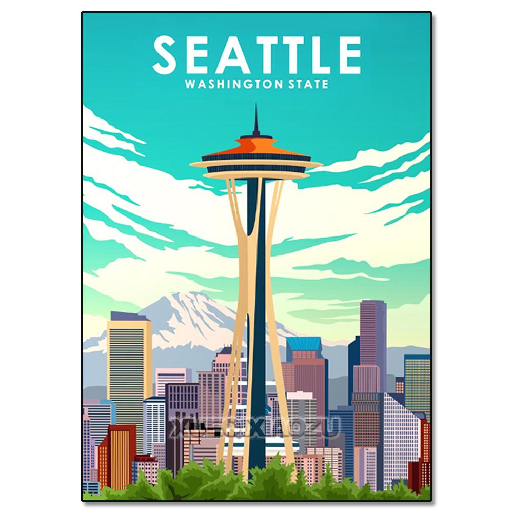 Urban Architecture Diamond Painting Decoration Diy Full Drill Santorini Madrid Rome Mosaic Inlay Cross Embroidery Set Gift