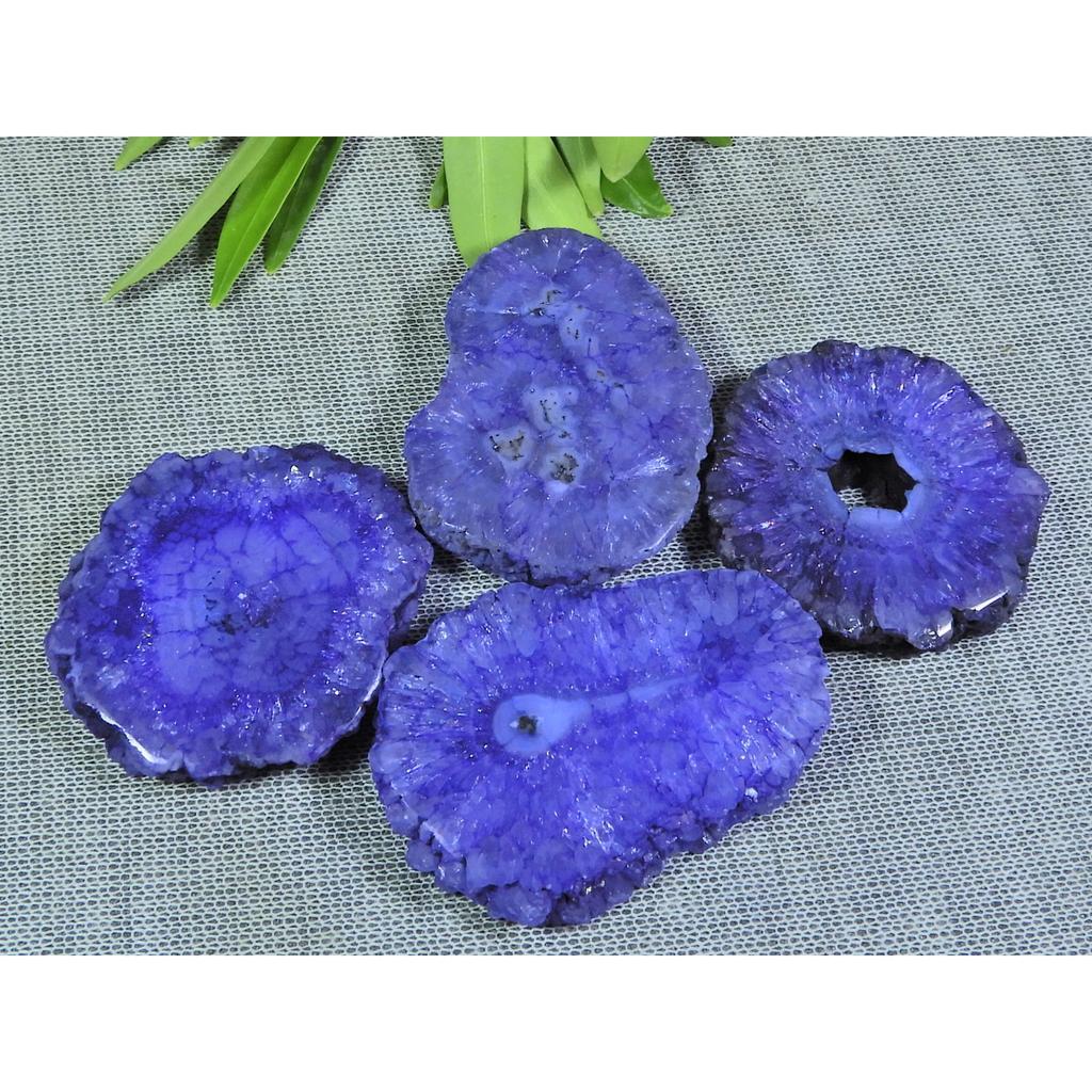 275Cts. Dyed Solar Durzy Agate 4Pcs Crystal Loose Gemstone 32X33-30X42Lot MM A-215