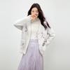 Elegant New Chinese Style Jacquard V-Neck Cardigan