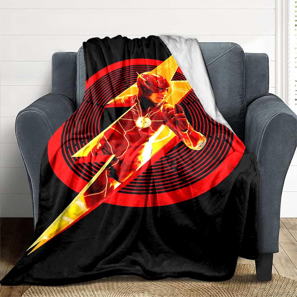 1 stuks Flash superheld Deken Polyester Vezel, Comfort voor Alle Seizoenen voor Bank, Bed, Kantoor, Auto, Kamperen Ideale Huisdecoratie & Cadeau, Kantoor Comfort