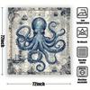 Octopus Pattern Shower Curtain, Waterproof & Machine Washable, for Home, Hotel, Bathroom Decor, One-Piece Design