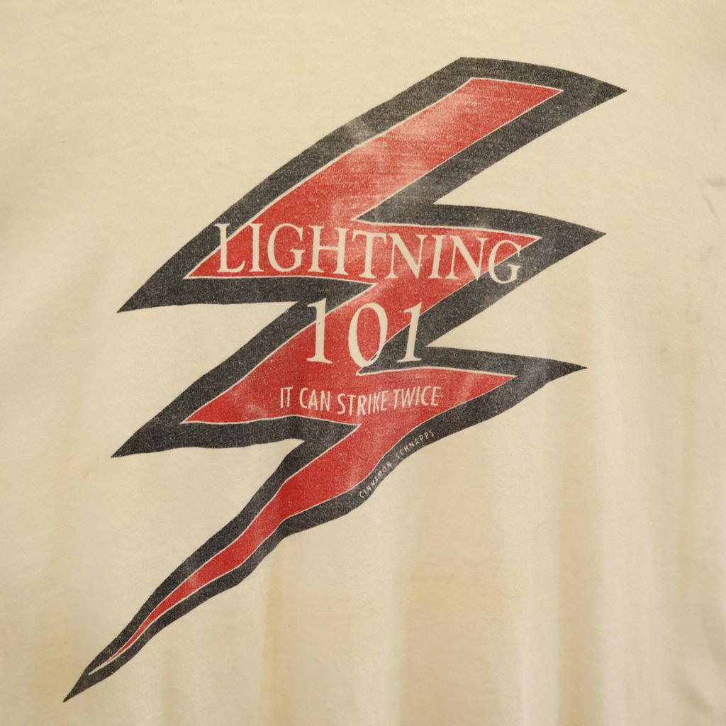 OKINA 90s Old Short sleeve T-shirt XL cream Single stitch Men's Used