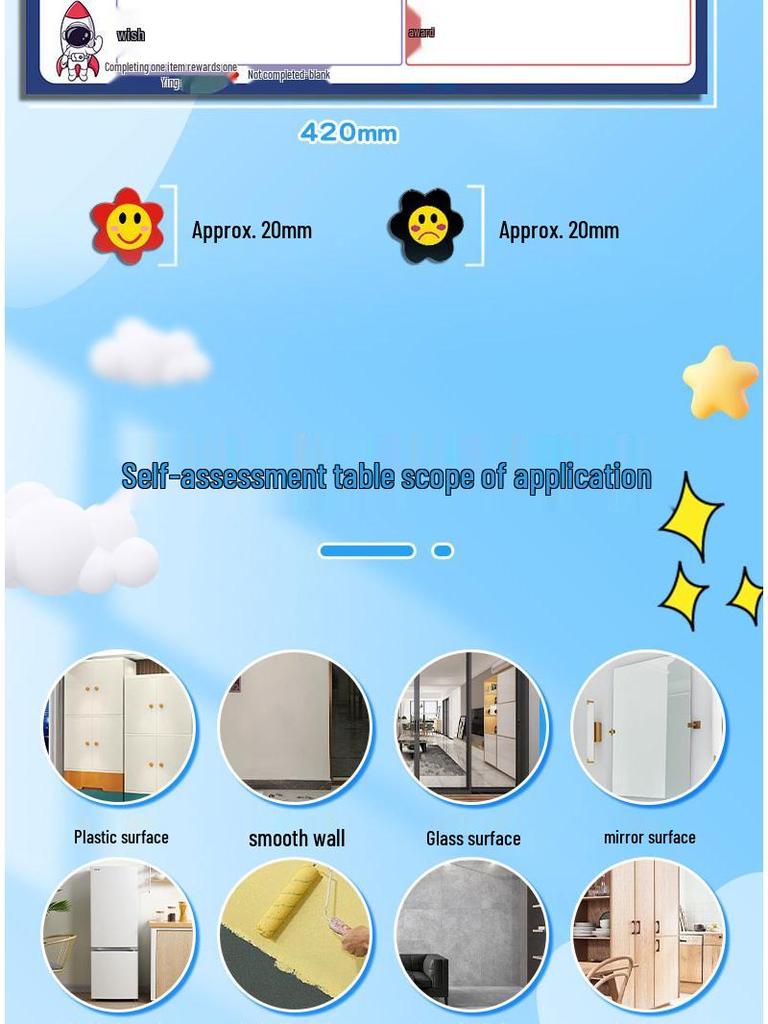 Kids' Growth and Discipline Magnetic Wall Chart with Reward Stickers for Time Management and Points Collection